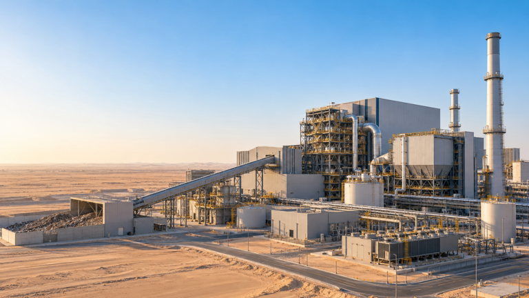 Usine de valorisation des déchets dans le désert